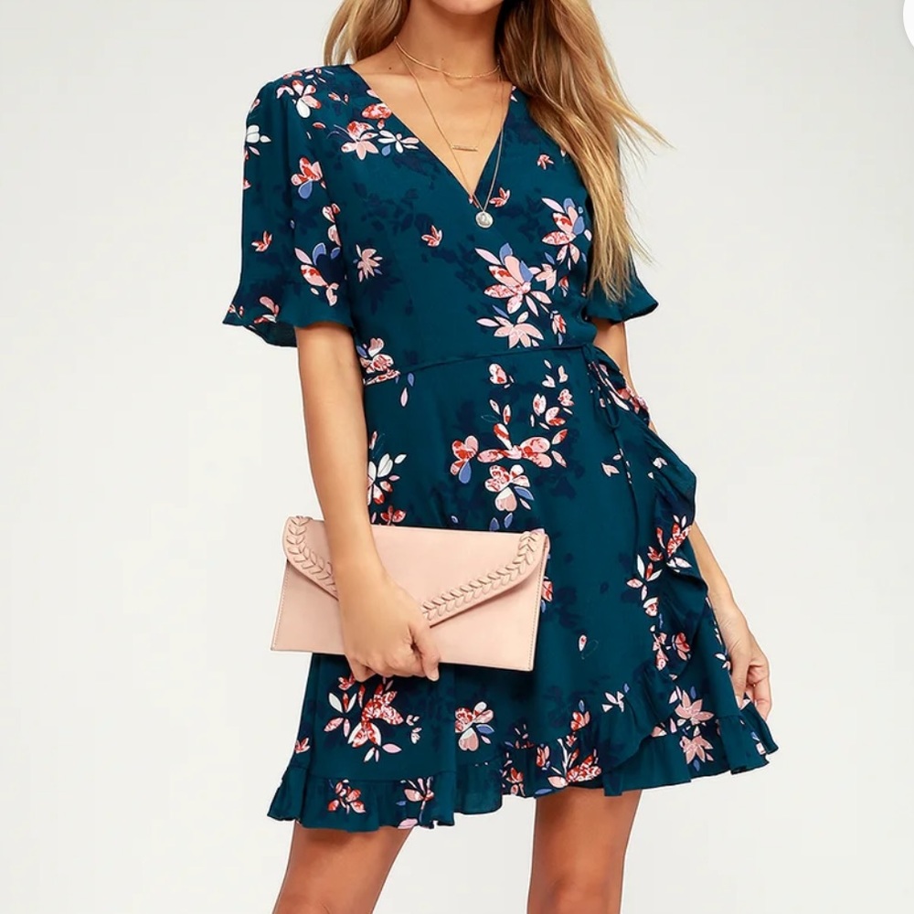 Teal Wrap Dress
